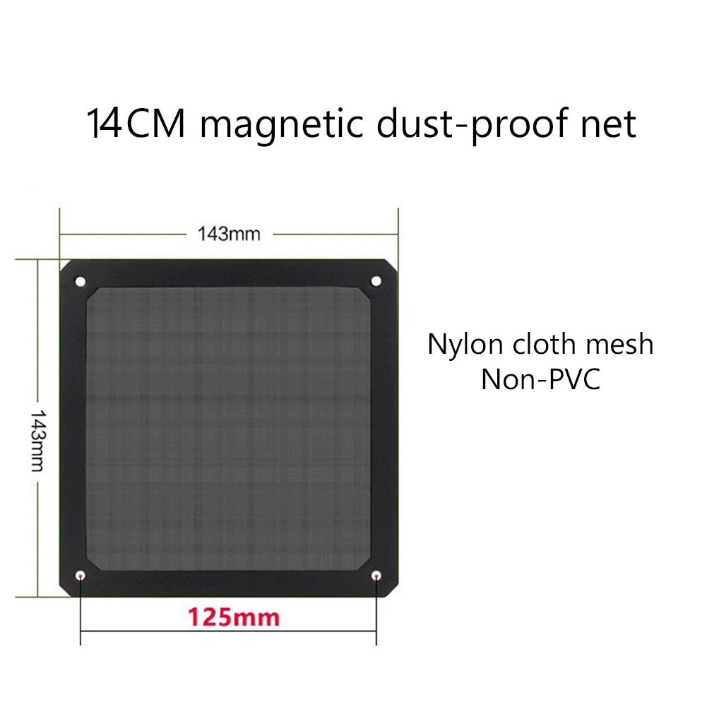 12*12CM/14*14CM PC Chassis Cooling Dust Filter Magnetic PVC Net Guard Fan Cover Dust Filter Antidust Net 8*8/9*9CM for Computer