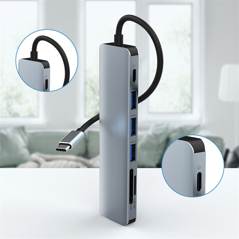 Rankman USB C Hub to 4K HDTV USB 3.0 2.0 Type C Charging Power Dock for MacBook Samsung S20 Dex Xiaomi 10 PS5 iPad TV Switch