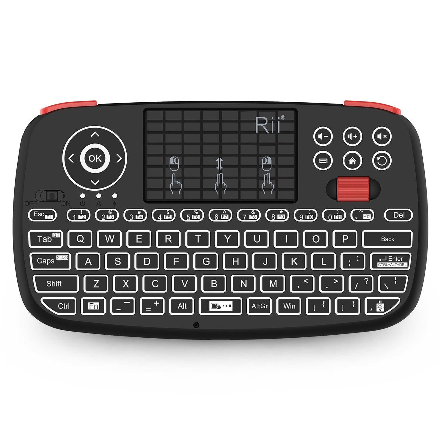 Rii i4 Mini BT Wireless Keyboard With Touchpad 2.4GHz Backlit Mouse Remote Control For Windows Android TV Box Smart TV