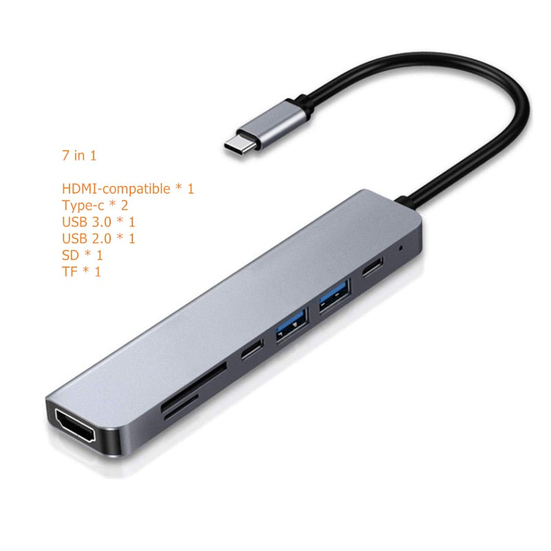 Rankman USB C Hub to 4K HDTV USB 3.0 2.0 Type C Charging Power Dock for MacBook Samsung S20 Dex Xiaomi 10 PS5 iPad TV Switch