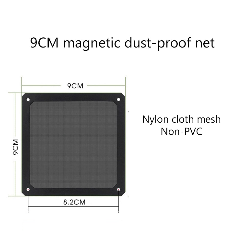 12*12CM/14*14CM PC Chassis Cooling Dust Filter Magnetic PVC Net Guard Fan Cover Dust Filter Antidust Net 8*8/9*9CM for Computer