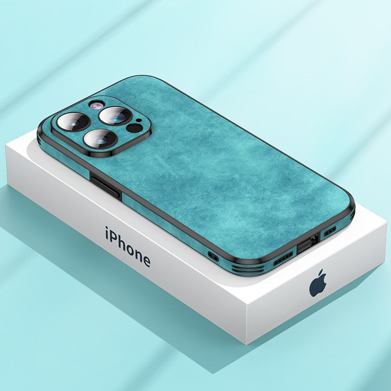 Luxury Full Protection Silicone Bumper Shockproof Business Leather Phone Case For iPhone 14 13 12 11 Pro Max Plus Cover Funda
