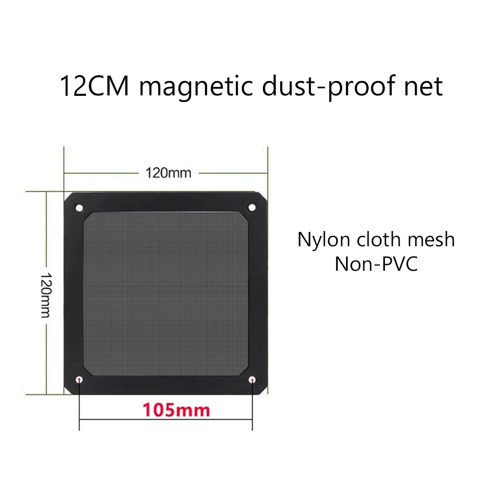 12*12CM/14*14CM PC Chassis Cooling Dust Filter Magnetic PVC Net Guard Fan Cover Dust Filter Antidust Net 8*8/9*9CM for Computer