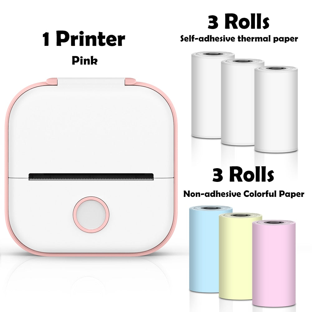 Phomemo T02 Portable Mini Wireless Thermal Pocket Printer Self-adhesive Stickers Use for DIY,Journal Sticker impresora portátil