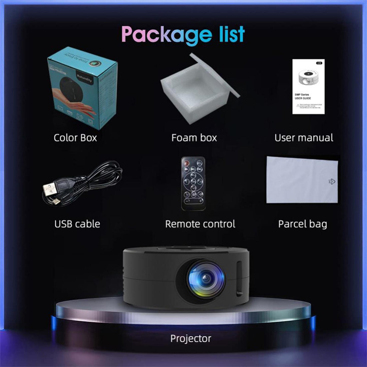 YT200 LED Mobile Video Mini Projector Home Theater Media Projector For Iphone Android