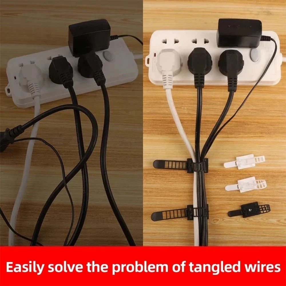 Adjustable Cable Organizer Wire Winder Clip Earphone Holder Self Adhesive Mouse Keyboard Cord Management USB Charger Protector