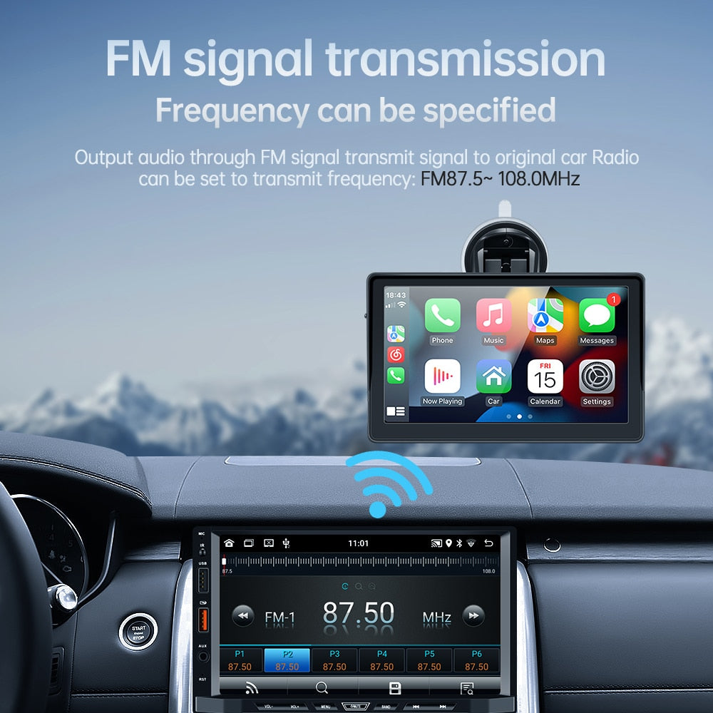 Universal 7-Inch Car Radio Video Player Wireless For Apple and Android Screen