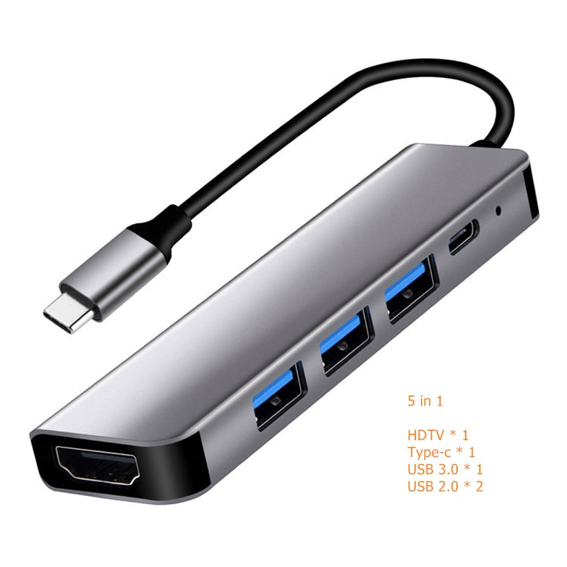 Rankman USB C Hub to 4K HDTV USB 3.0 2.0 Type C Charging Power Dock for MacBook Samsung S20 Dex Xiaomi 10 PS5 iPad TV Switch