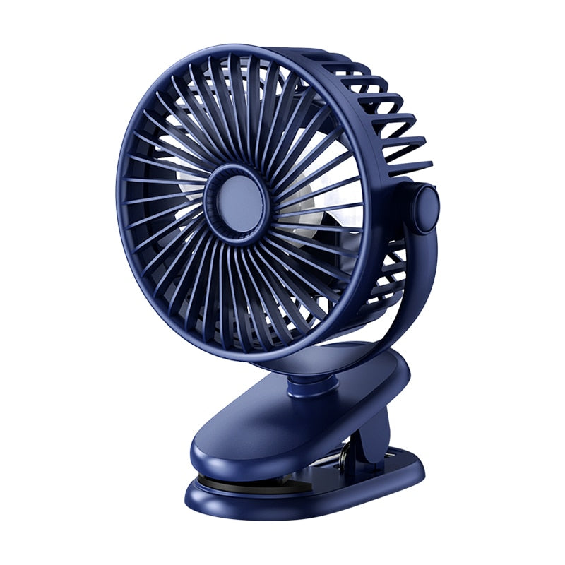 USB Plug-in Use Mini Clipped Fan 360° Rotation 2-speed Wind Desktop Ventilator Silent Air Conditioner for Bedroom Office