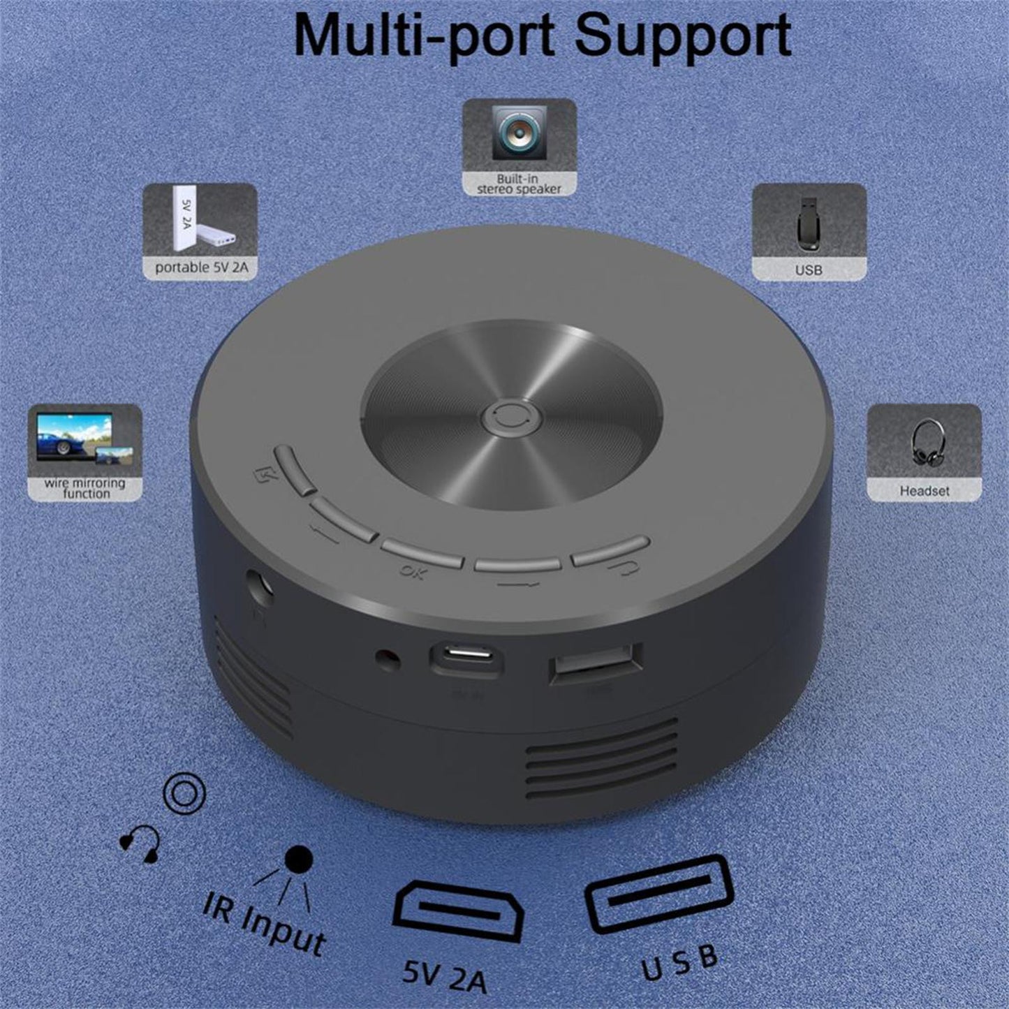 YT200 LED Mobile Video Mini Projector Home Theater Media Projector For Iphone Android