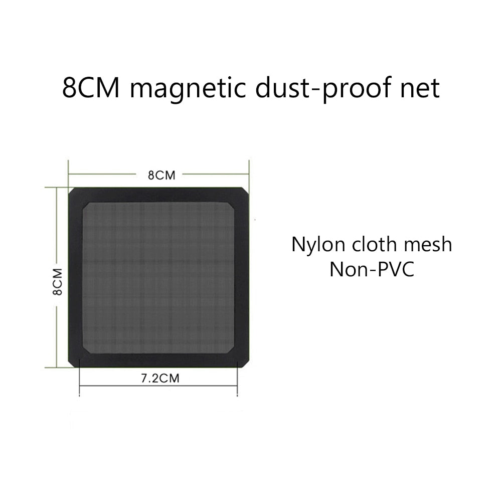 12*12CM/14*14CM PC Chassis Cooling Dust Filter Magnetic PVC Net Guard Fan Cover Dust Filter Antidust Net 8*8/9*9CM for Computer